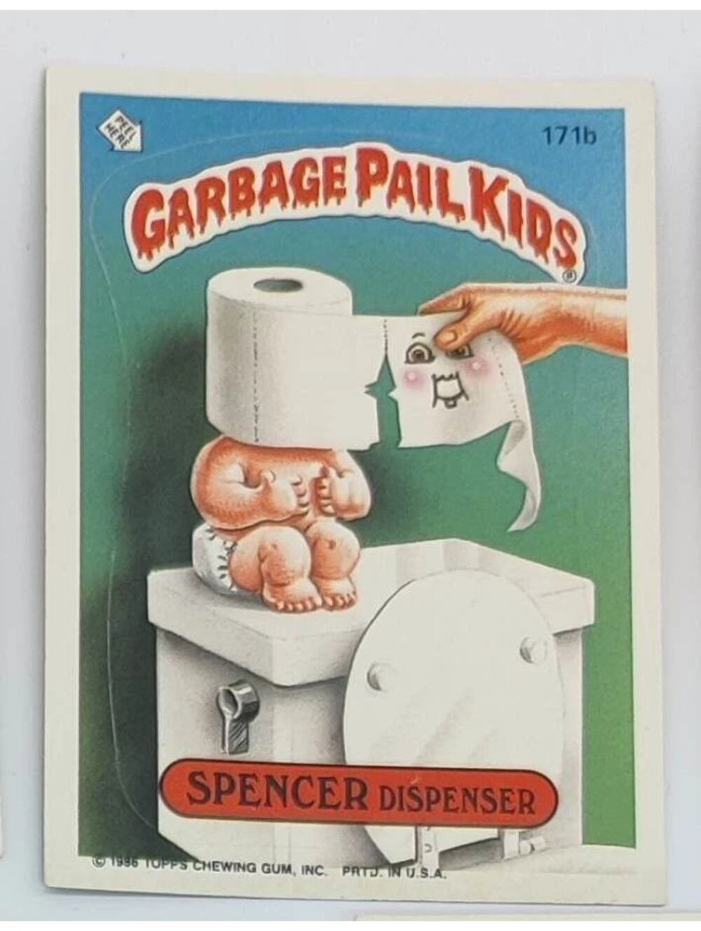 1986 Topps Garbage Pail Kids 171b Spencer Dispenser Original Series 3 GPK Card